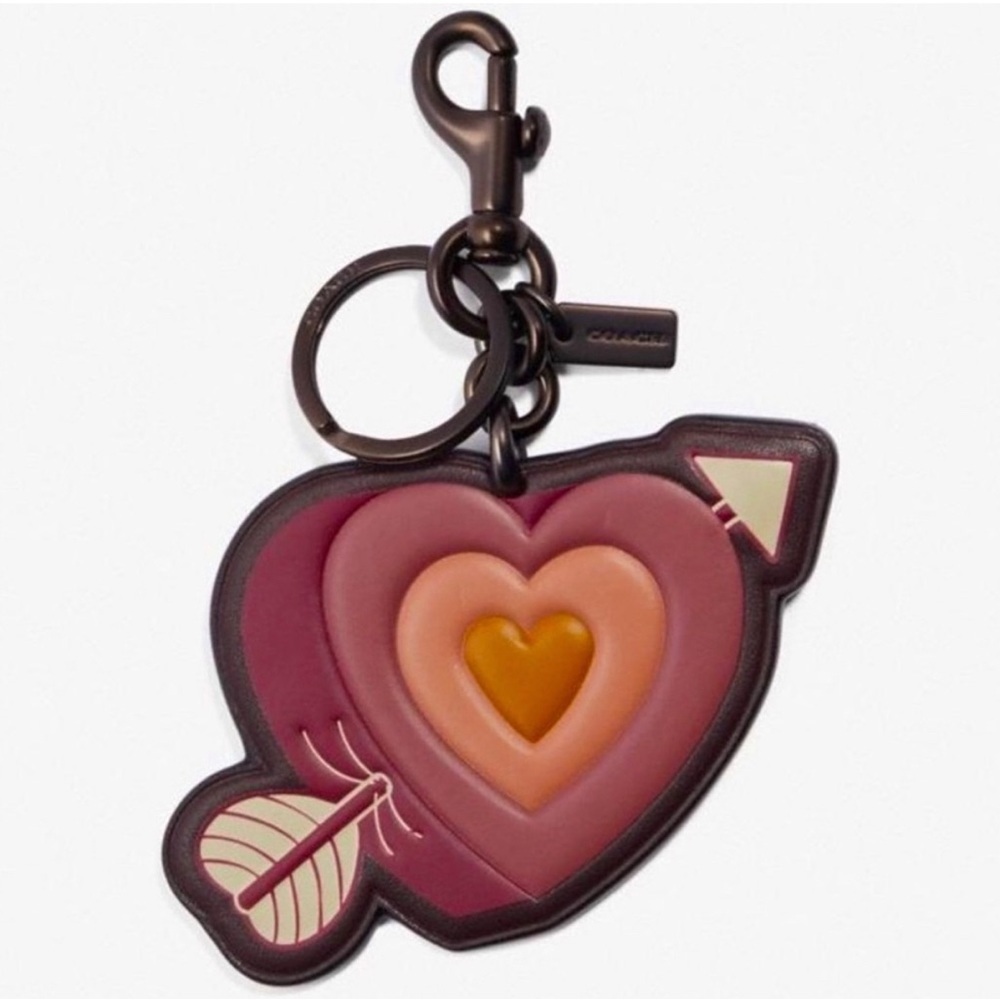 Coach Heart And Arrow Bag Charm - Picture 5 of 5